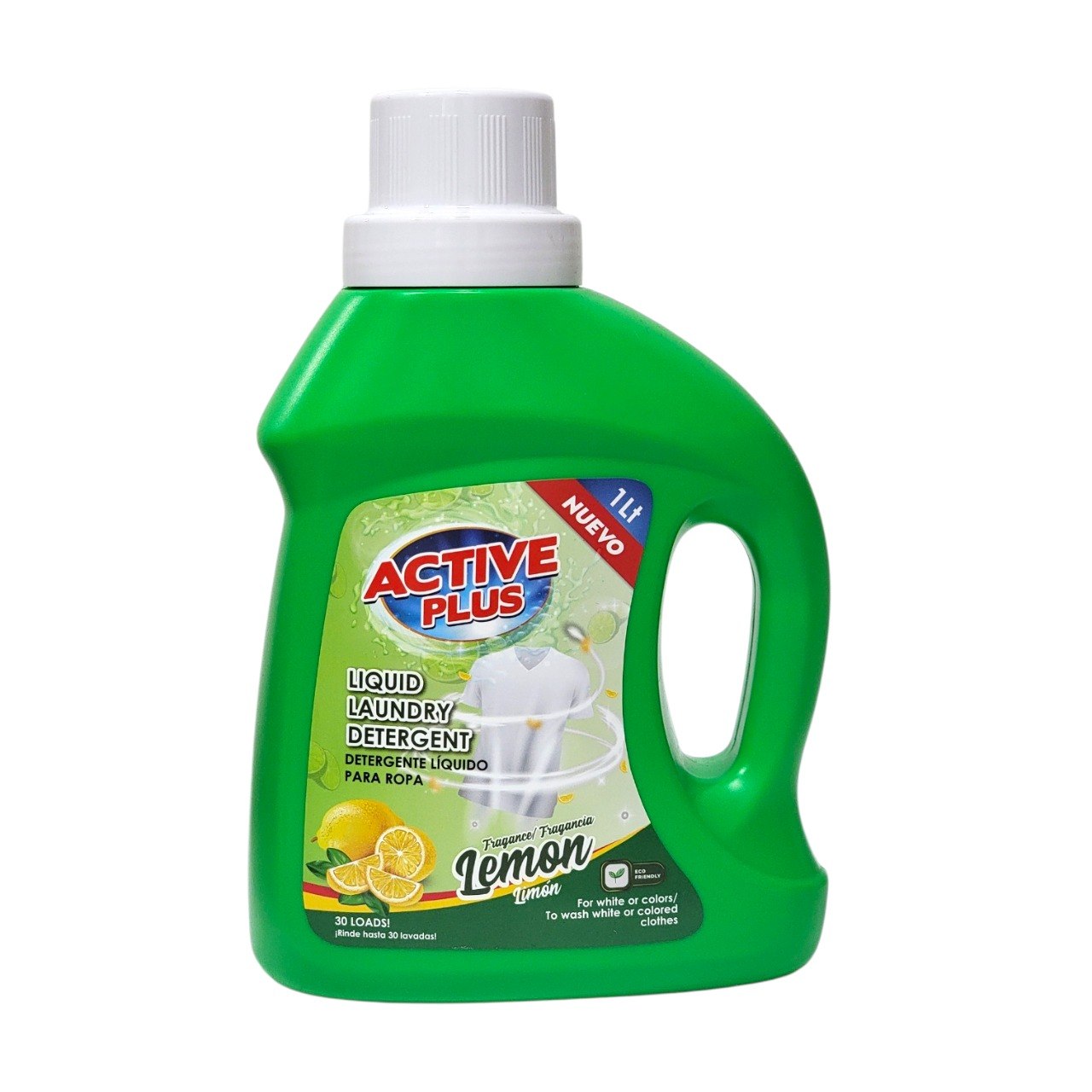 DETERGENTE LIQUIDO CONCENTRADO CON AROMA A LIMON ACTIVE PLUS 1L