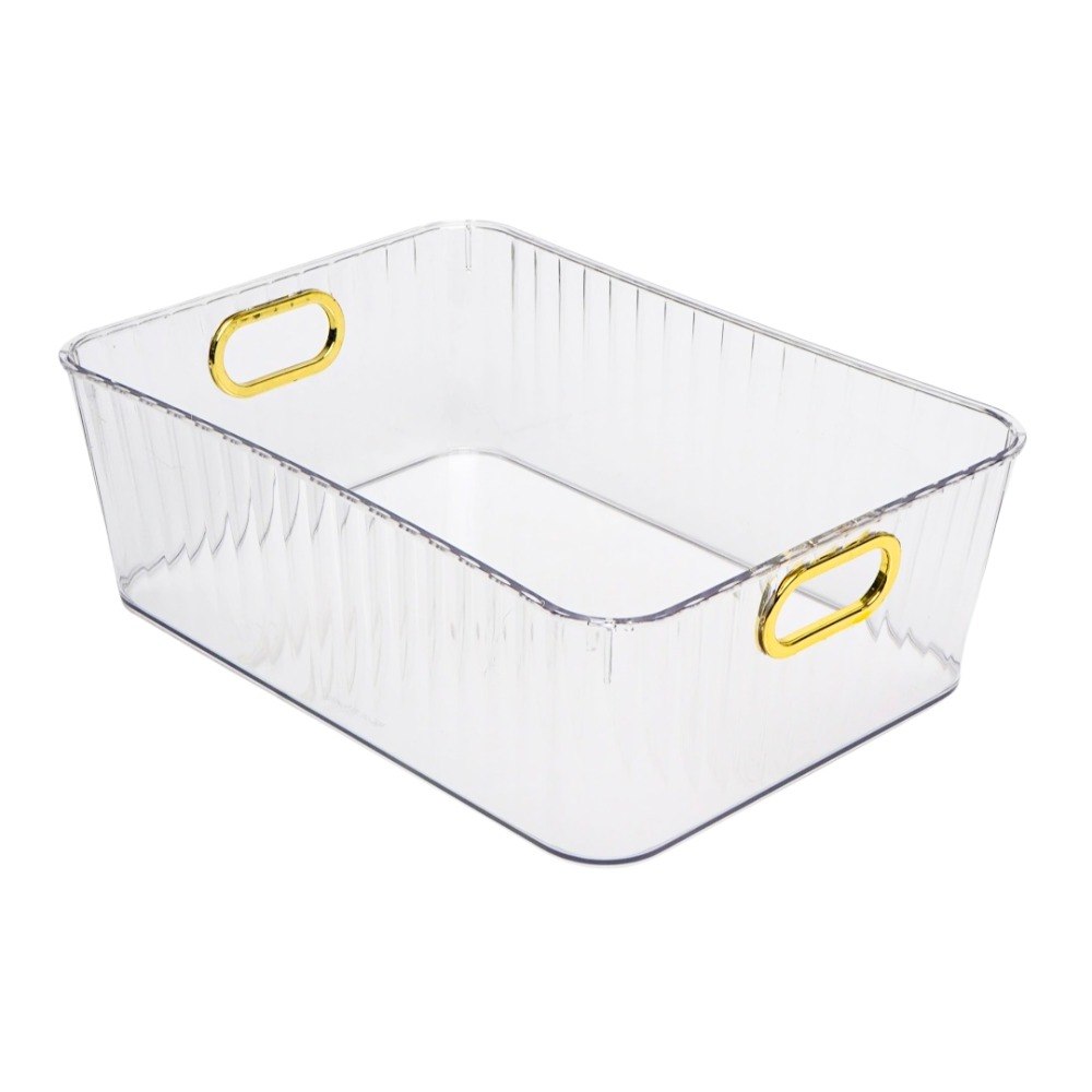 ORGANIZADOR DE ALMACENAMIENTO DE ACRILICO RESISTENTE CON AGARRADERAS MULTIUSO LOTUS 30X21X11CM