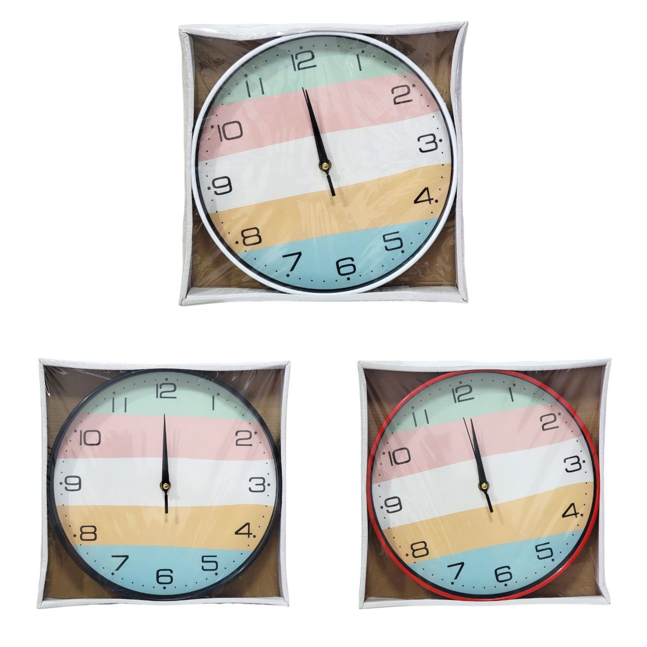 RELOJ DE PARED CON FONDO DE COLORES BENELI HOME 28CM