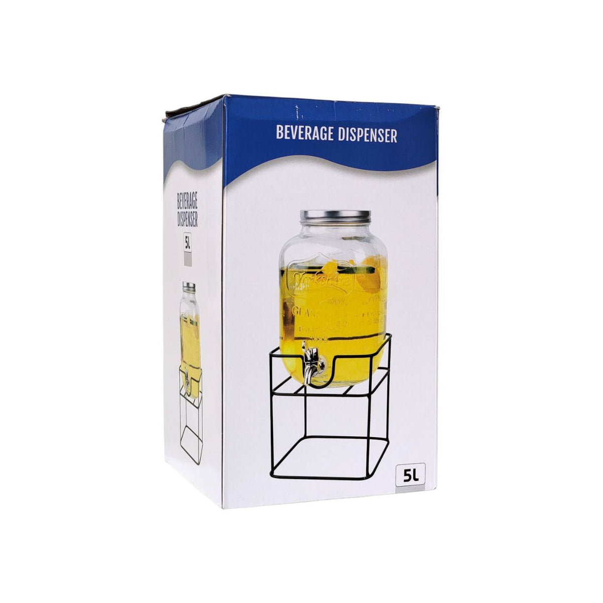 DISPENSADOR DE BEBIDAS DE VIDRIO 5L YORKSHIRE 19X39CM