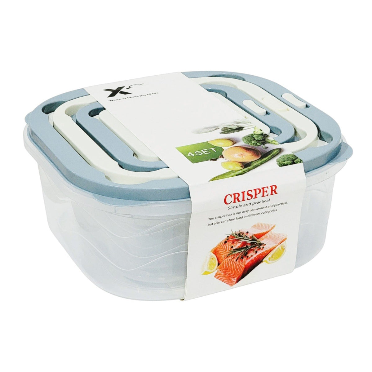 SET DE RECIPIENTES PANAS PARA ALIMENTOS HERMETICOS APILABLES 4PCS BENELI HOME