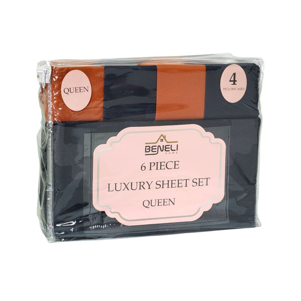 JUEGO DE SABANAS DE LUJO TAMAÑO QUEEN DE 6PCS BENELI HOME