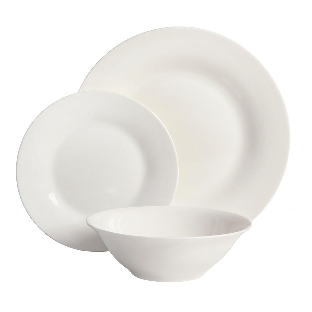 SET DE PLATOS VAJILLA BLANCO DE PORCELANA 12PCS BENELI HOME