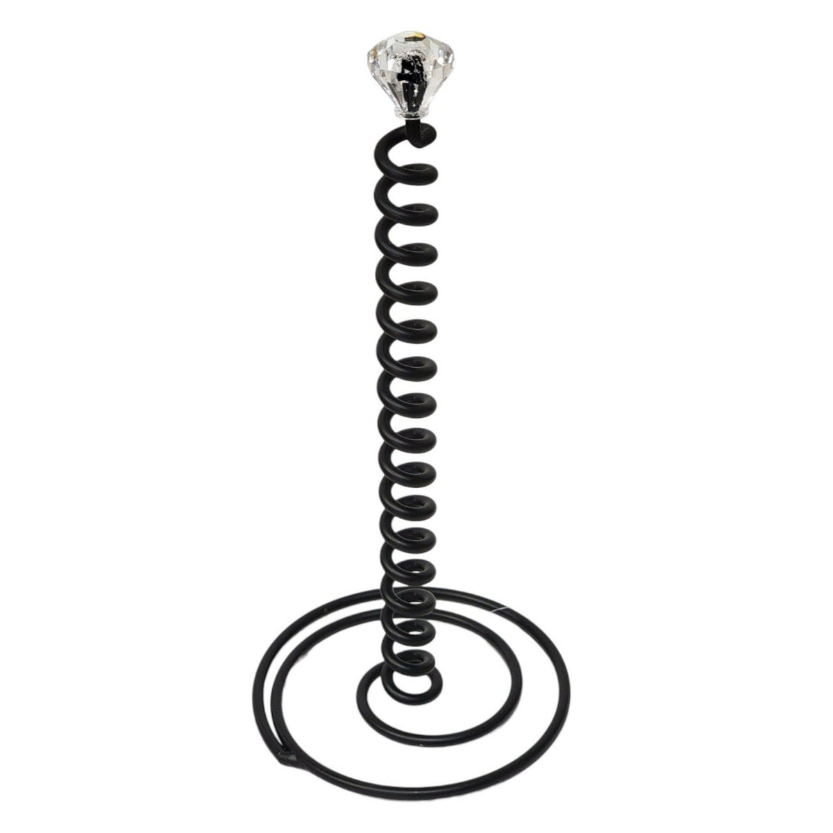 SUJETADOR PARA PAPEL DE COCINA CON DIAMANTE DE CRISTAL COLOR NEGRO MATE BENELI HOME 32CM