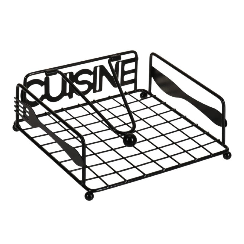 SERVILLETERO DE MESA INDUSTRIAL DE METAL COLOR NEGRO MATE 19X19