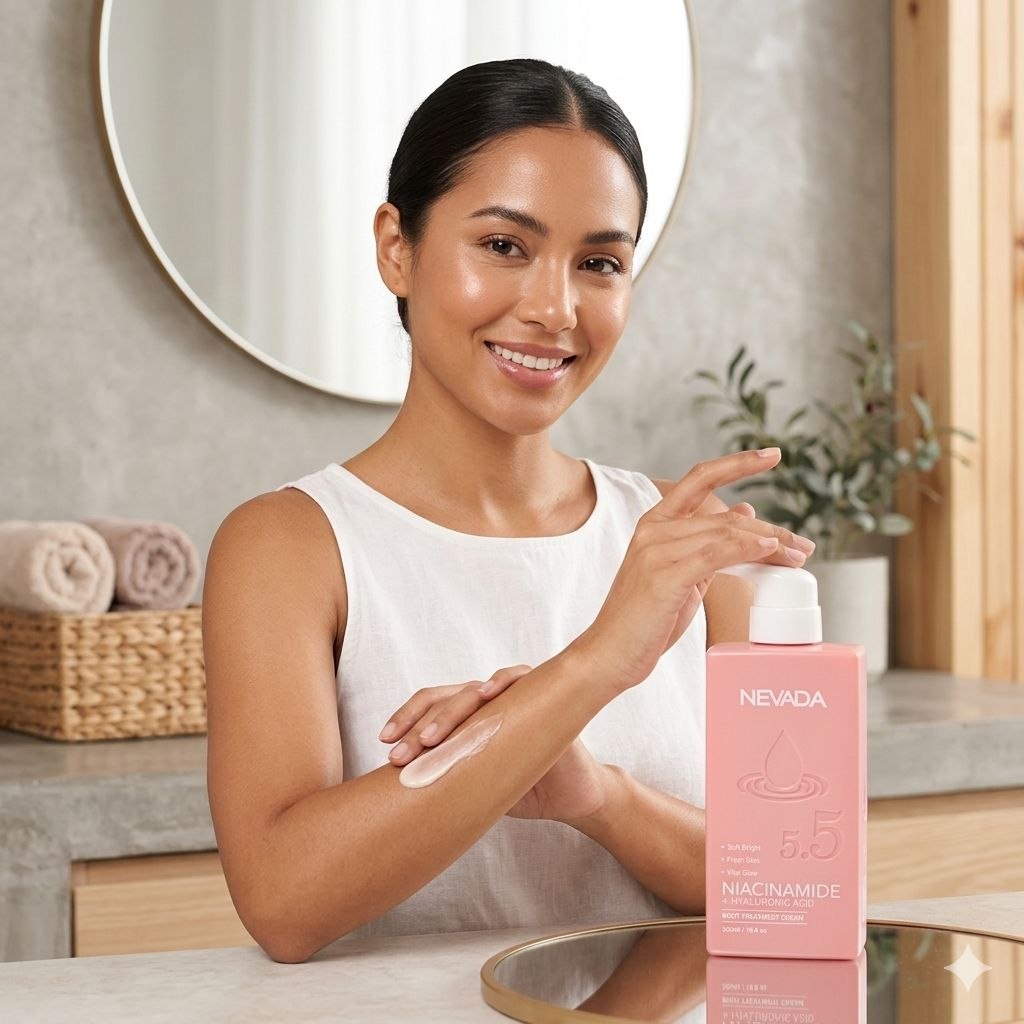 CREMA CORPORAL HIDRATANTE CON NIACINAMIDA ACIDO HIALURONICO RETINOL Y VITAMINA E NEVADA 500ML
