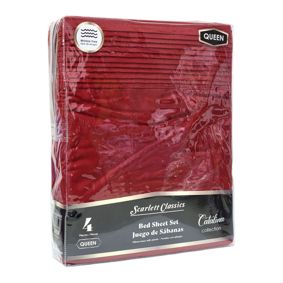 JUEGO DE SABANAS PREMIUM TAMAÑO QUEEN 4PCS SCARLETT CLASSICS