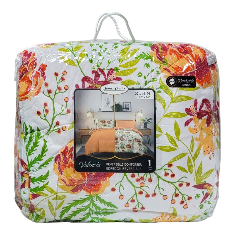 EDREDON REVERSIBLE TAMAÑO QUEEN SCARLETT CLASSICS 218X218CM