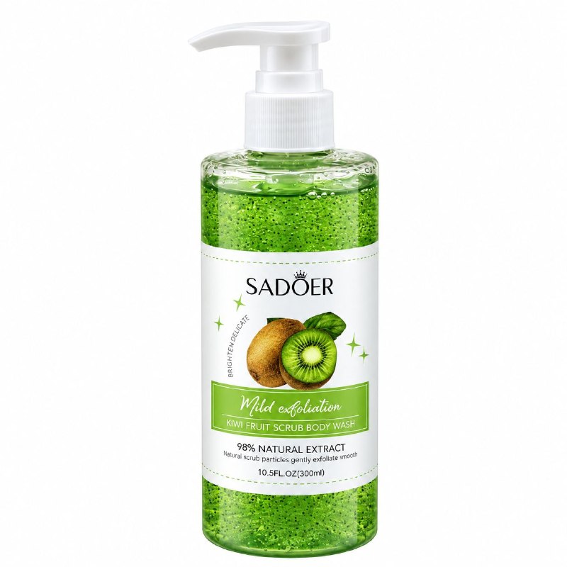 GEL DE DUCHA EXFOLIANTE LIMPIADOR CON AROMA A KIWI SADOER 300ML