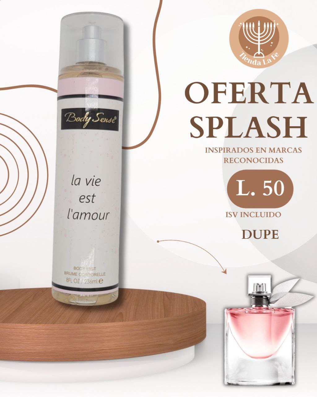 SPLASH BODY SENSE LA VIE EST L AMOUR 236ML (M) (DUPE LANCOME LA VIE EST BELLE)