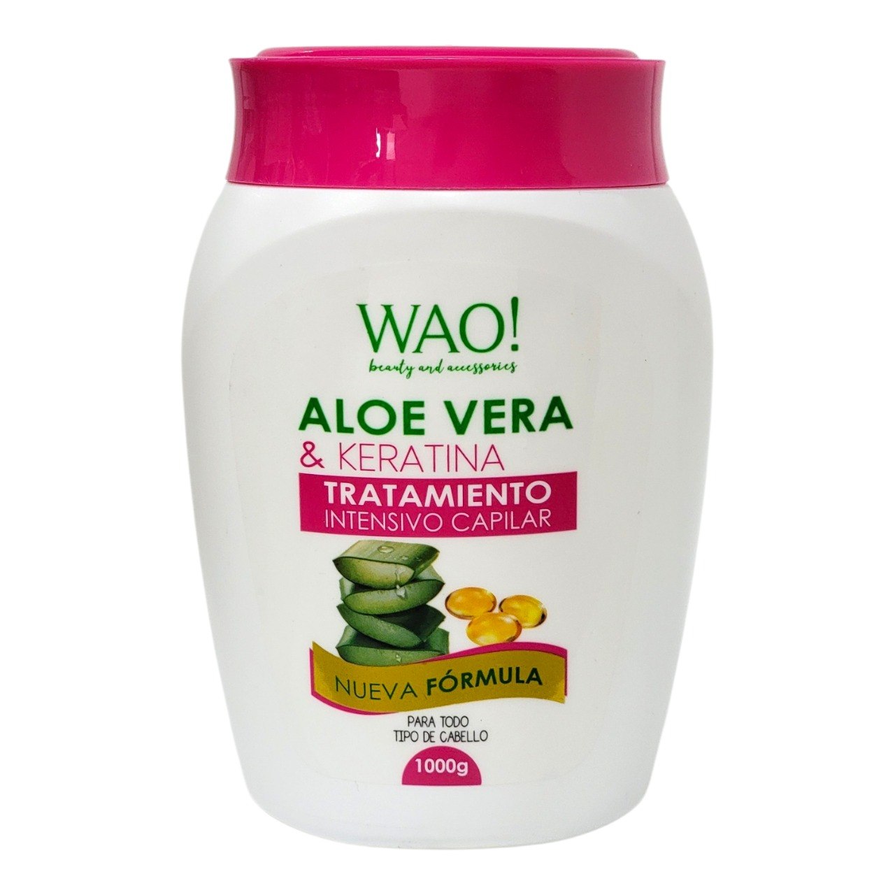 MASCARILLA PARA EL CABELLO REPARADORA CON ALOE VERA Y QUERATINA WAO! 1000G