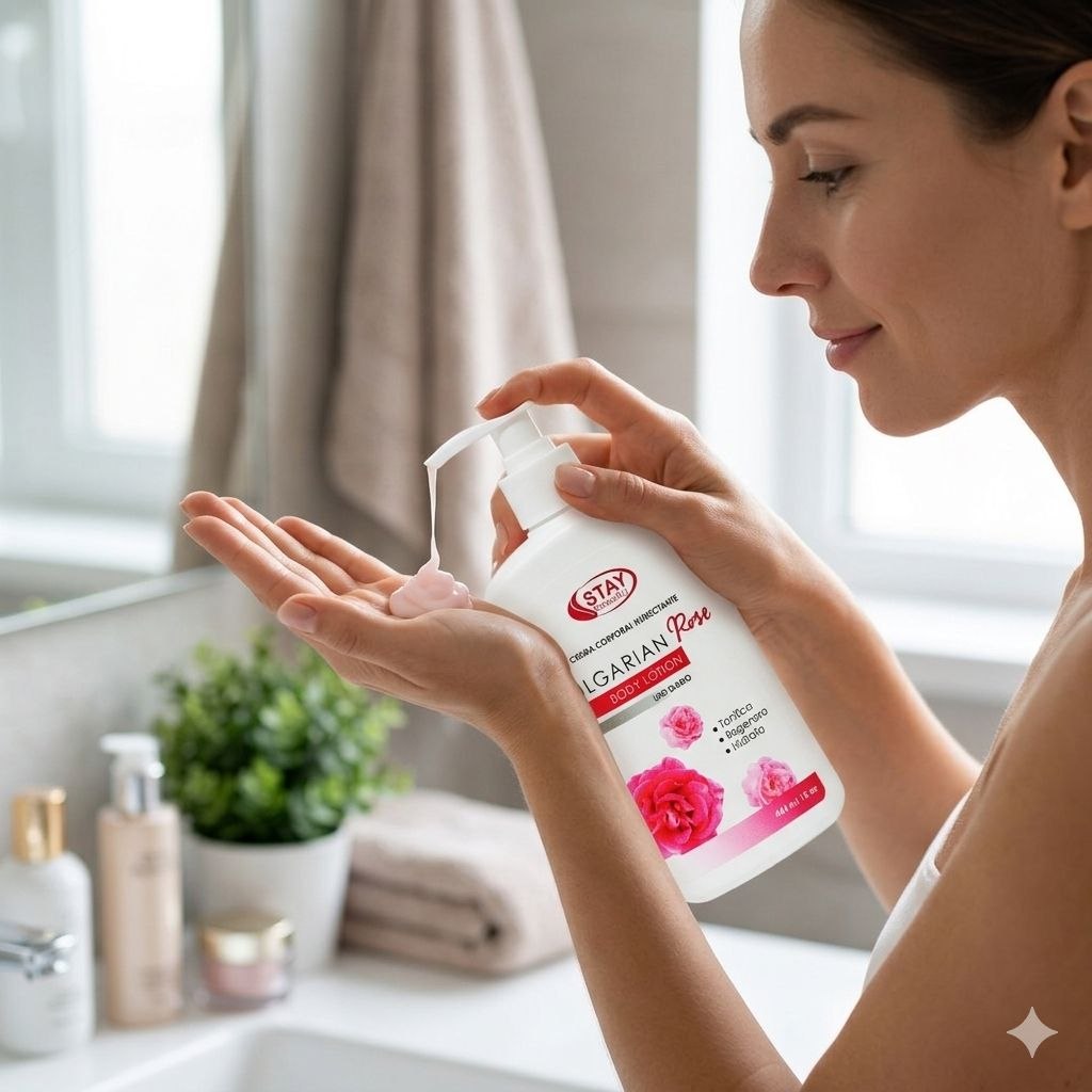 CREMA CORPORAL Y FACIAL CALMANTE Y REVITALIZANTE CON EXTRACTO DE ROSA BULGARIA STAY BEAUTIFUL 444ML