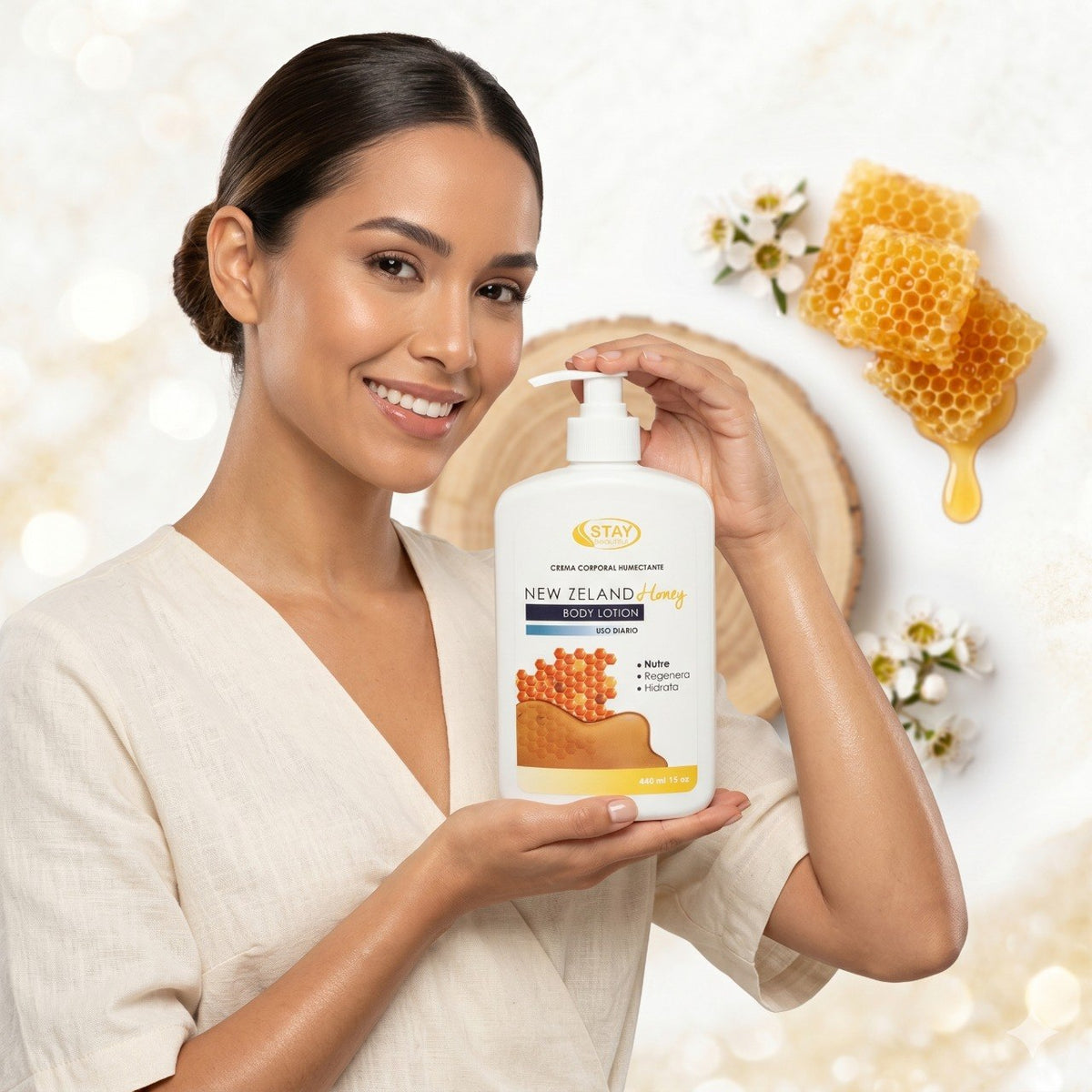 CREMA CORPORAL Y FACIAL NUTRITIVA Y REGENERADORA CON EXTRACTO DE MIEL STAY BEAUTIFUL 444ML