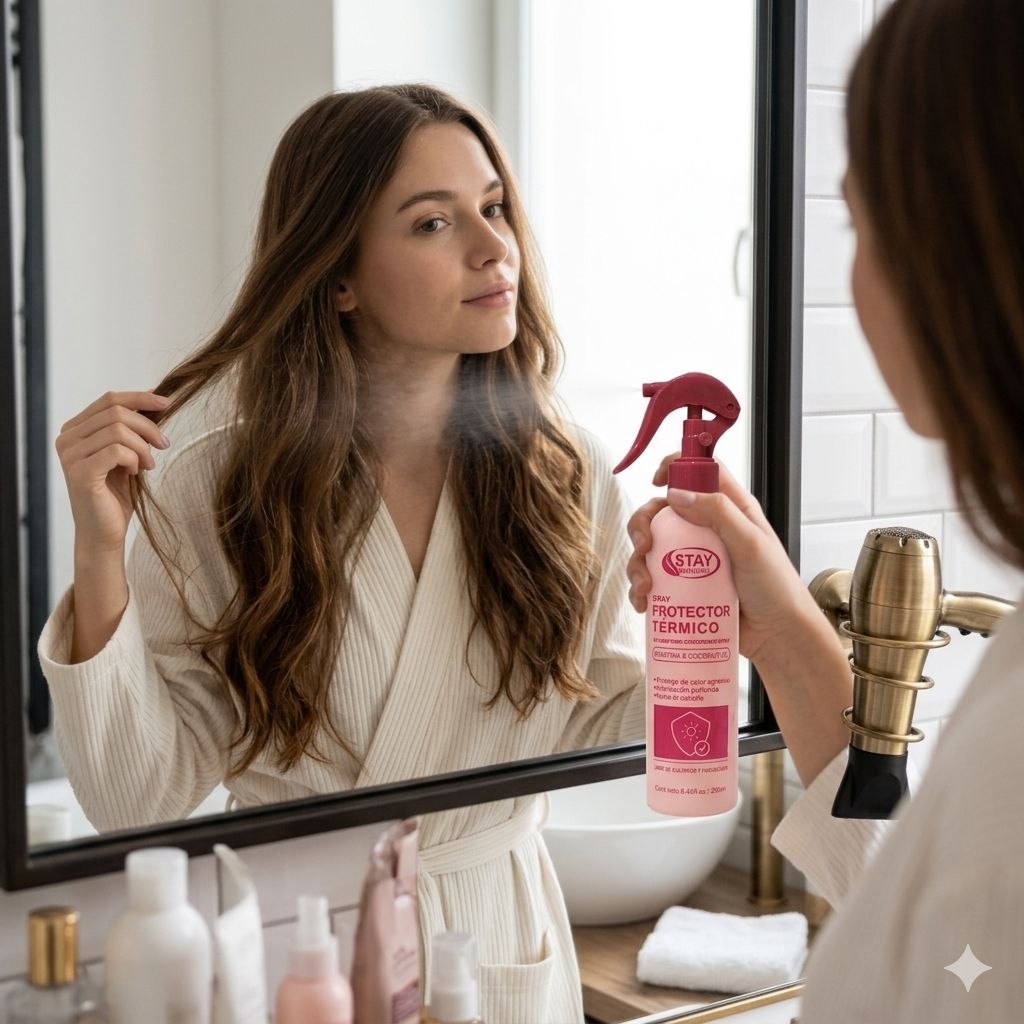 SPRAY PROTECTOR TERMICO PARA EL CABELLO DE QUERATINA Y ACEITE DE COCO STAY BEAUTIFUL 250ML