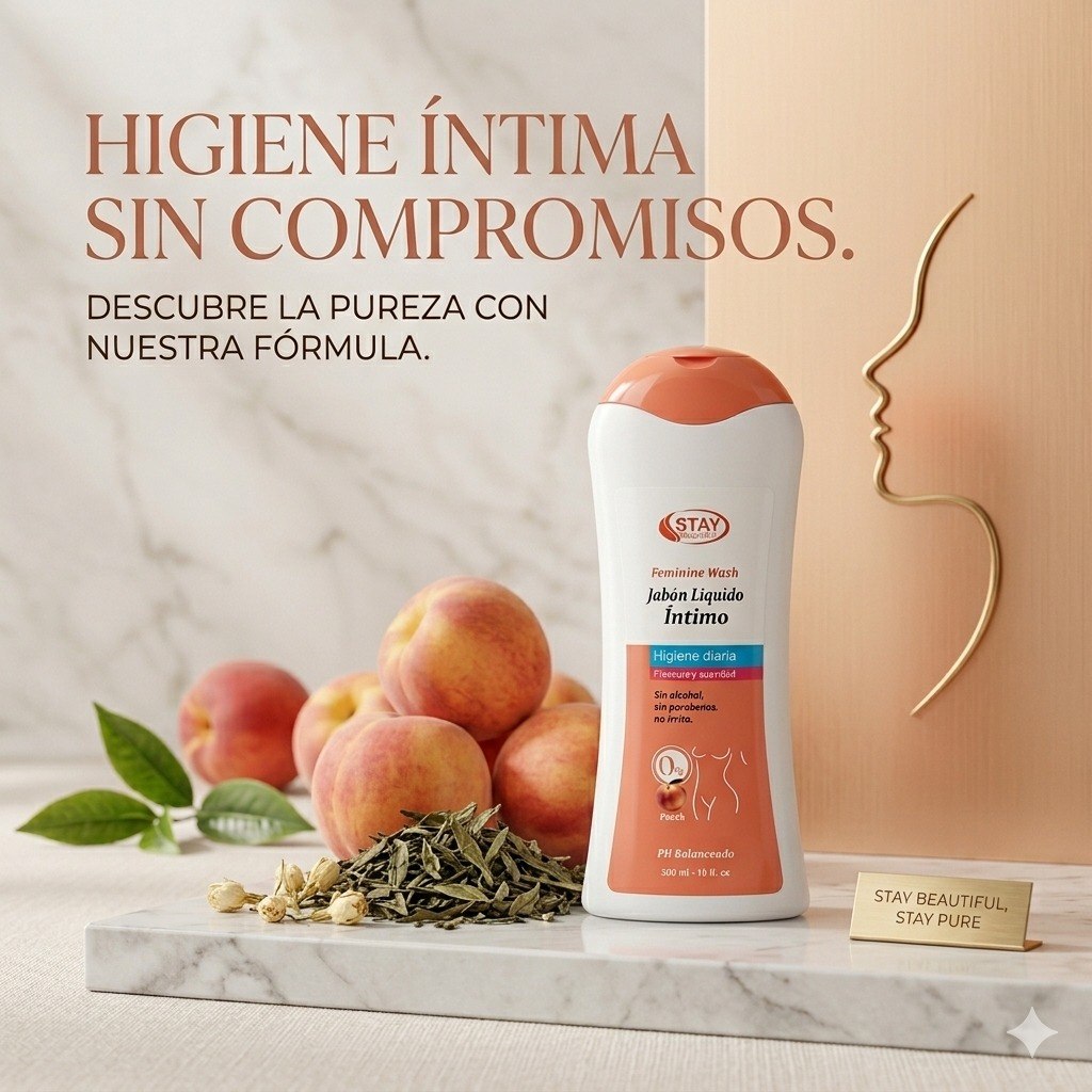 JABON LIQUIDO INTIMO FEMENINO CON AROMA A MELOCOTON STAY BEAUTIFUL 300ML