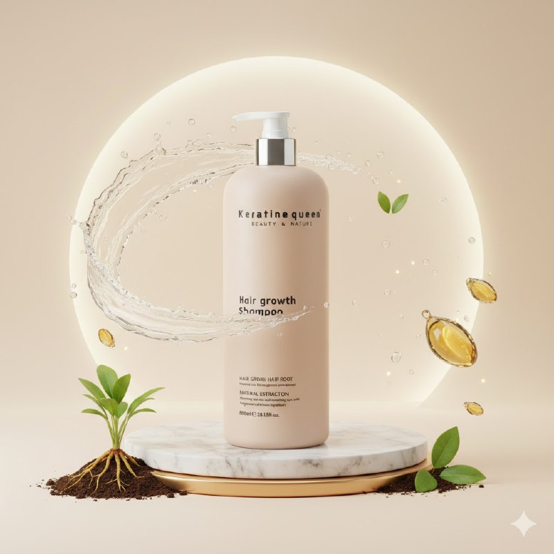 SHAMPOO PARA EL CABELLO DE BIOTINA NATURAL PARA EL CRECIMIENTO DEL CABELLO KERATINE QUEEN 800ML