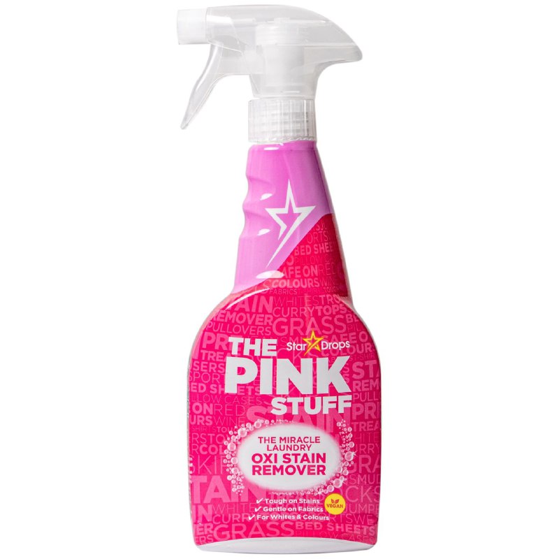 LIMPIADOR MILAGROSO EN SPRAY PARA ROPA QUITAMANCHAS OXI THE PINK STUFF STAR DROPS 500ML