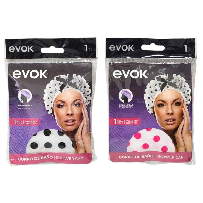 GORRO DE DUCHA IMPERMEABLE DISEÑO DE LUNARES EVOK