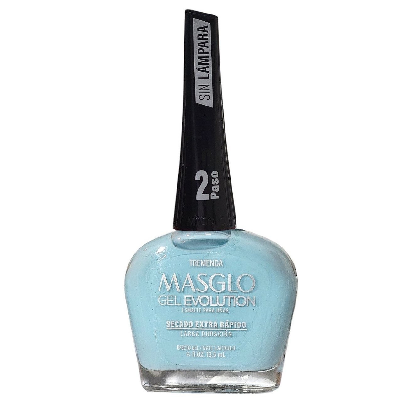 ESMALTE PARA UÑAS DE SECADO RAPIDO COLOR AZUL CLARO TREMENDA GEL EVOLUTION MASGLO 13.5ML