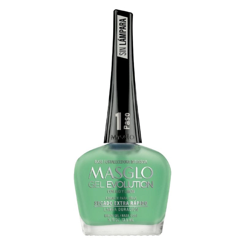 BASE FORTALECEDORA INTENSIVA DE UÑAS CON EXTRACTO DE AJO Y LIMON GEL EVOLUTION MASGLO 13.5ML