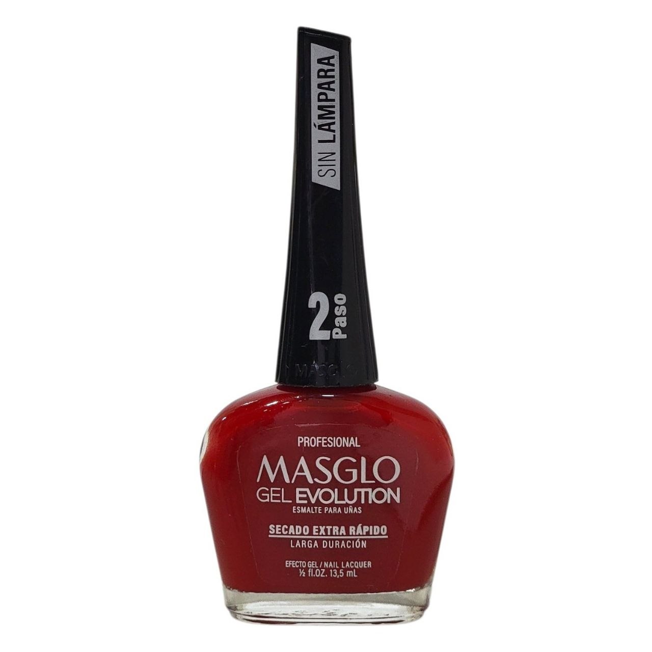 ESMALTE PARA UÑAS DE SECADO RAPIDO COLOR ROJO CEREZA INTENSO PROFESIONAL GEL EVOLUTION MASGLO 13.5ML