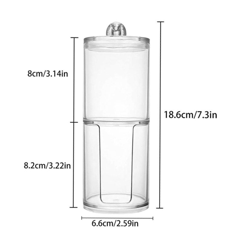 ORGANIZADOR DE HISOPOS Y ALGODON DE ACRILICO DE 2 NIVELES TRANSPARENTE 19X6.8X17.5CM