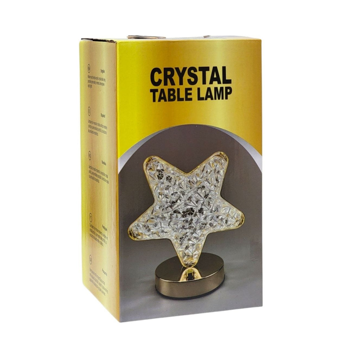 LAMPARA DE MESA DECORATIVA CON EFECTO DE CRISTAL DORADO 16X18X10CM