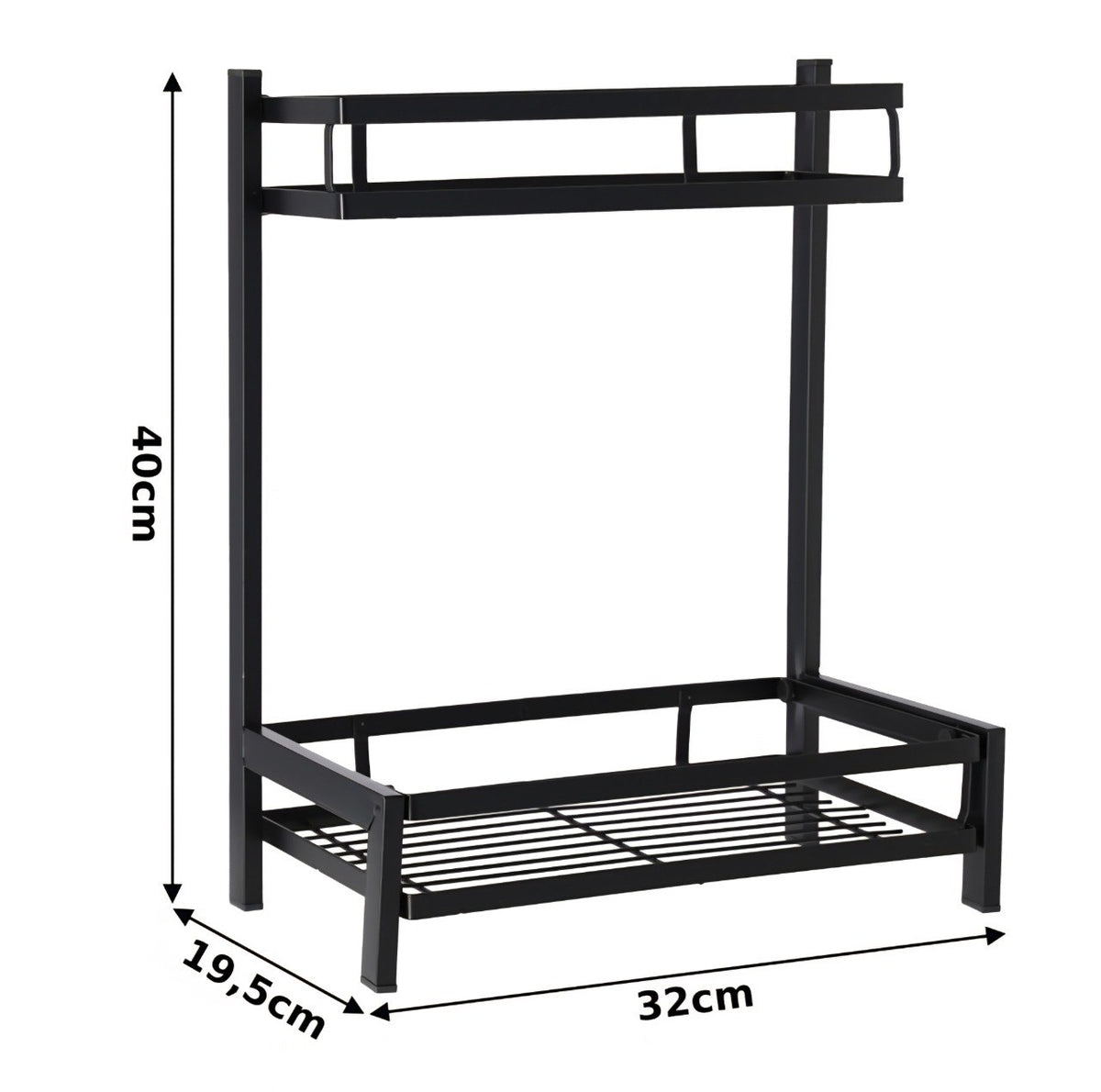 ORGANIZADOR ESTANTE DE ALMACENAMIENTO MULTIFUNCIONAL DE 2 NIVELES 32X19.5X 40CM