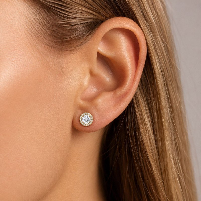 ARITOS DE ENCHAPE PARA DAMA 1CM (DUPE DE SWAROVSKI)