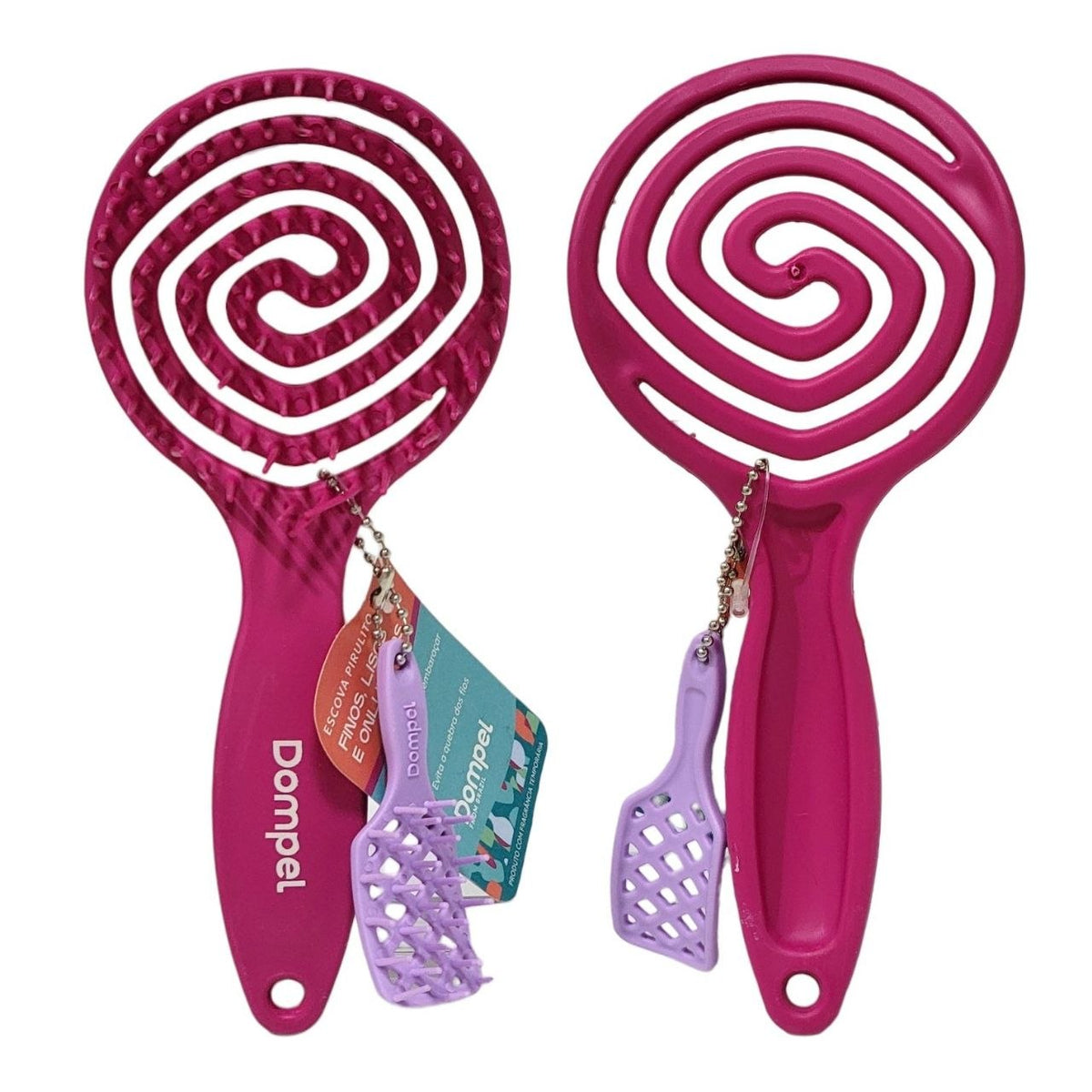 CEPILLO PARA EL CABELLO DESENREDANTE CON DISEÑO ESPIRAL CON FRAGANCIA Y ACCESORIO DOMPEL
