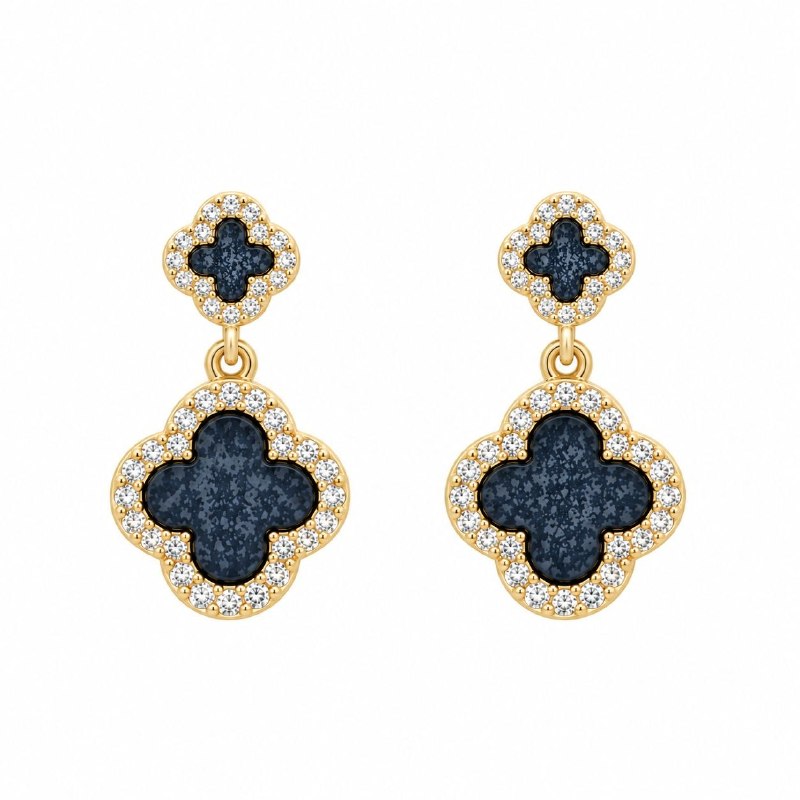 ARITOS DE ENCHAPE PARA DAMA CON DISEÑO DE FLOR 2CM (DUPE DE VAN CLEEF)