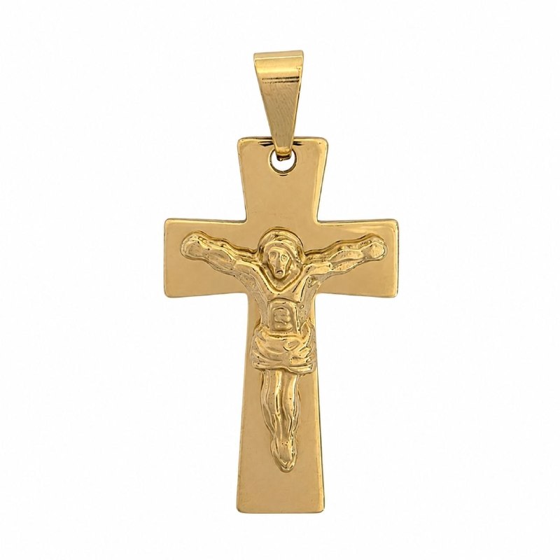DIJE DE ENCHAPE PARA CADENA CON DISEÑO DE CRUZ 6.5CM
