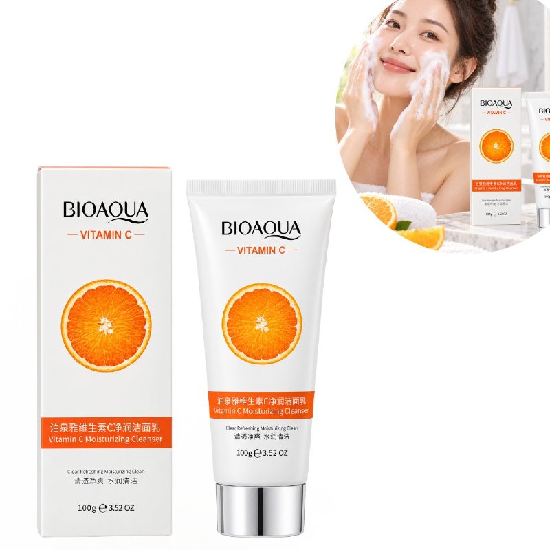 LIMPIADOR FACIAL HIDRATANTE E ILUMINADOR CON VITAMINA C BIOAQUA 100G