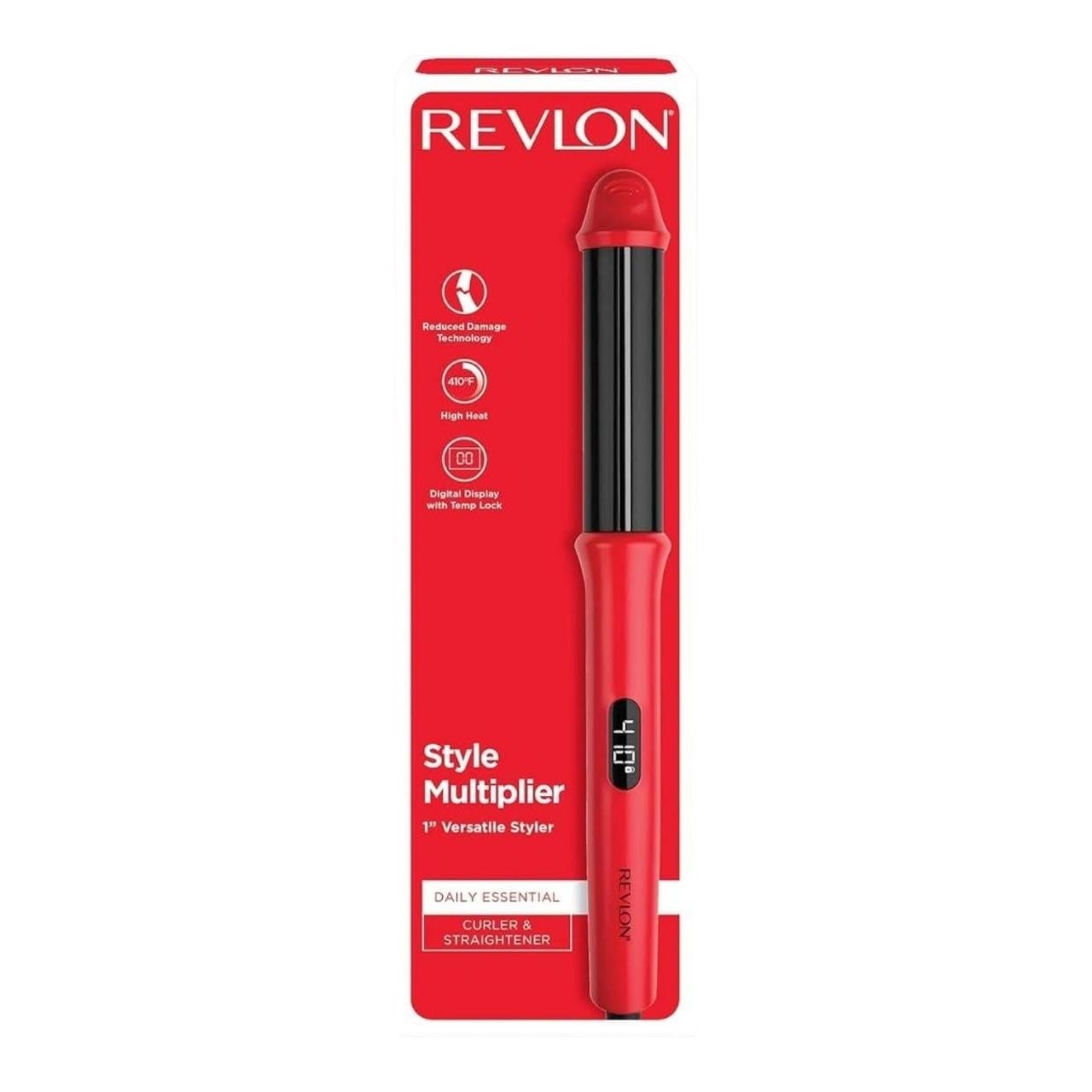 RIZADOR Y ALISADOR PROFESIONAL 2-EN-1 CON PANTALLA DIGITAL Y CALOR ALTO REVLON MULTIPLICADOR DE ESTILO 410°F / 210°C