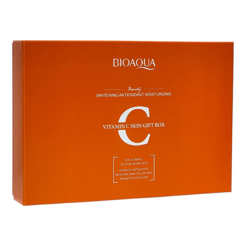 SET DE CUIDADO FACIAL DE VITAMINA C DE 6 PIEZAS, EFECTO BLANQUEADOR, ANTIOXIDANTE Y HIDRATANTE BIOAQUA VITAMIN C