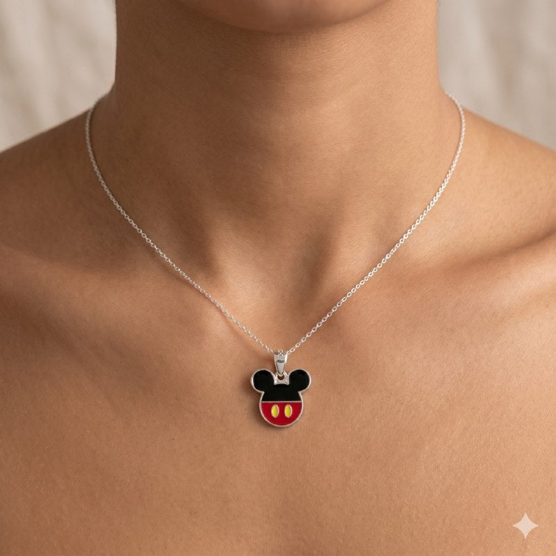 DIJE EN FORMA DE MICKEY MOUSE DE PLATA 9.25 PESO: 3.2G