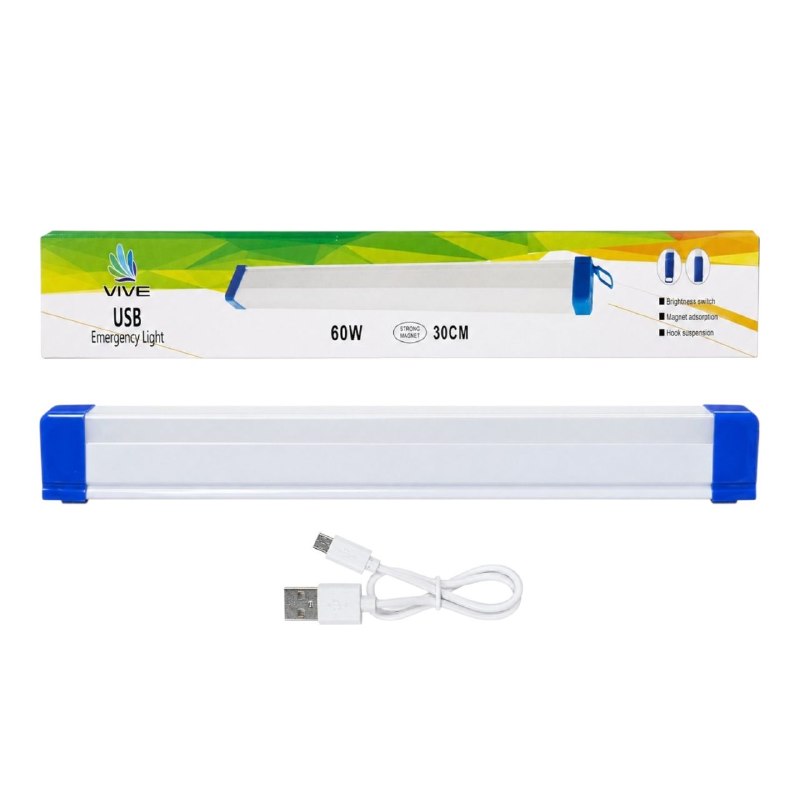 LAMPARA LED RECARGABLE USB CON IMAN Y GANCHO 30CM