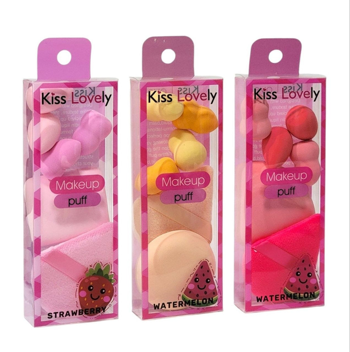 SET DE ESPONJAS U BORLAS DE MAQUILLAJE KISS LOVELY