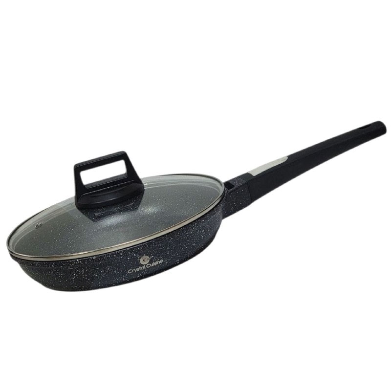 SARTEN CACEROLA ANTIADHERENTE DE 28CM DIAMETRO CON TAPADERA DE CRISTAL CRYSTAL CUISINE