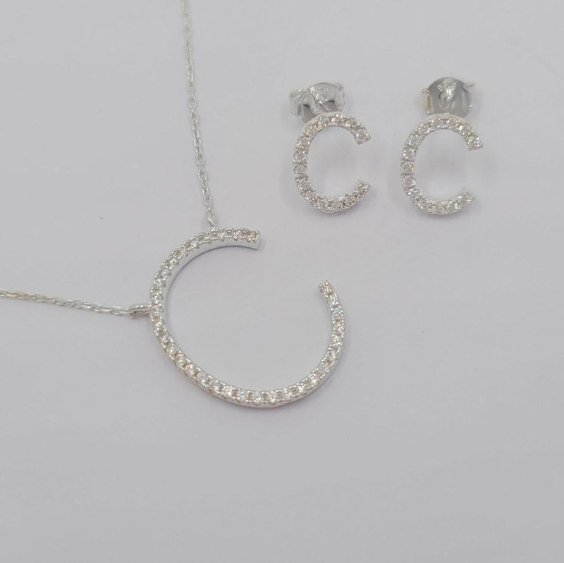 PSET2613 SET FORMA LETRA C PLATA 9.25