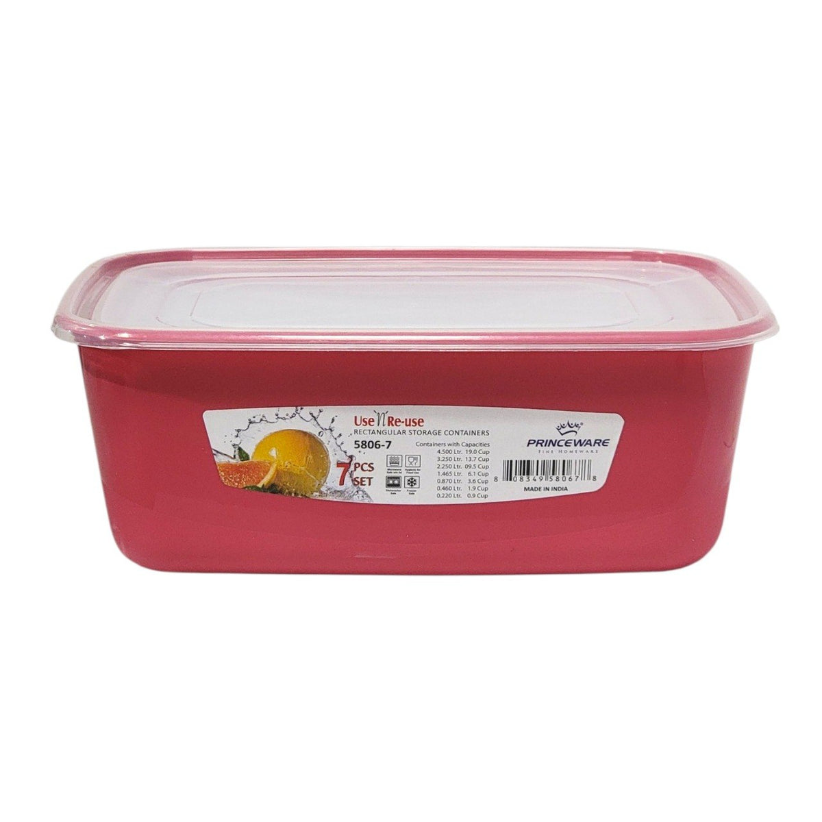 SET DE RECIPIENTES PANAS PARA ALIMENTOS HERMETICOS APILABLES 7PCS PRINCEWARE