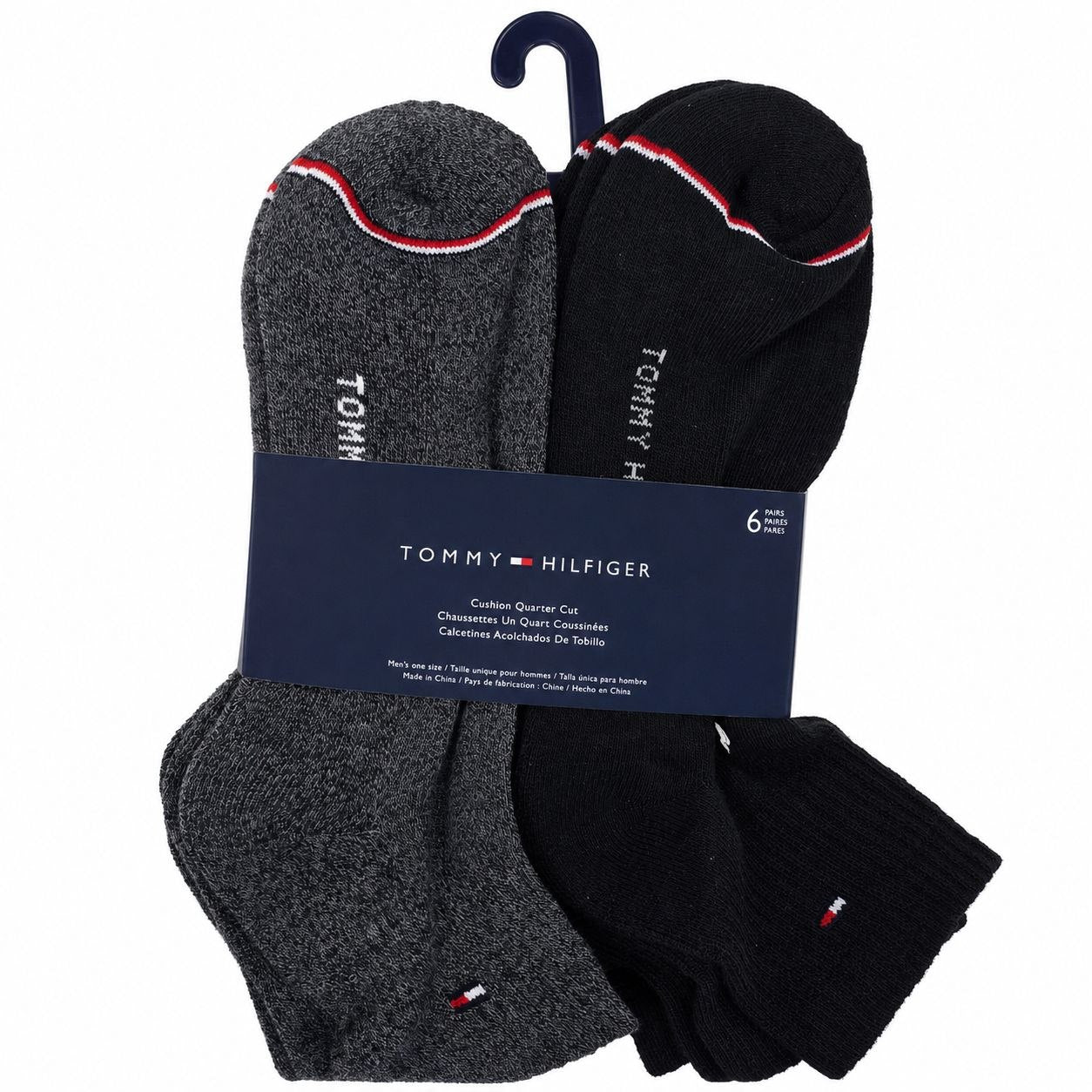 CALCETA TOBILLERA TOMMY HILFIGER PARA HOMBRE 6 PARES TALLA ÚNICA