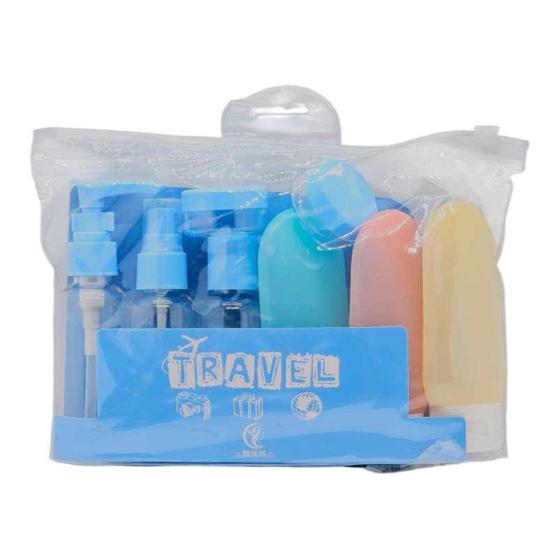 SET PARA VIAJAR VACIAS, EFICIENCIA DE ALMACENAMIENTO COMODO DE 7 PIEZAS, PARA LIQUIDOS Y CREMAS PARA VIAJES TRAVEL