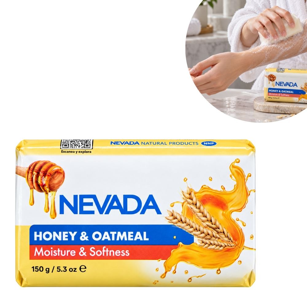 JABÓN CORPORAL Y FACIAL DE MIEL Y AVENA NEVADA 150G