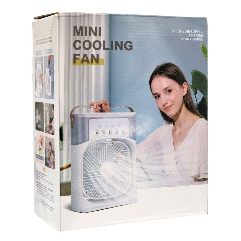 VENTILADOR MINI PORTATIL CON HUMIFICACION DE 3 VELOCIDADES, INCLUYE TANQUE DE AGUA PARA GENERAR NIEBLA FINA REFRESCANTE, SILENCIOSO Y COMODO