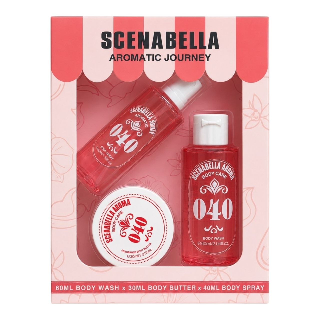 SET SCENABELLA AROMATIC JOURNEY 040 BODY SPRAY 40ML CREMA CORPORAL 30ML GEL DE DUCHA 60ML (M) (AROMA SIMILAR A SOL DE JANEIRO CHEIROSA 40)