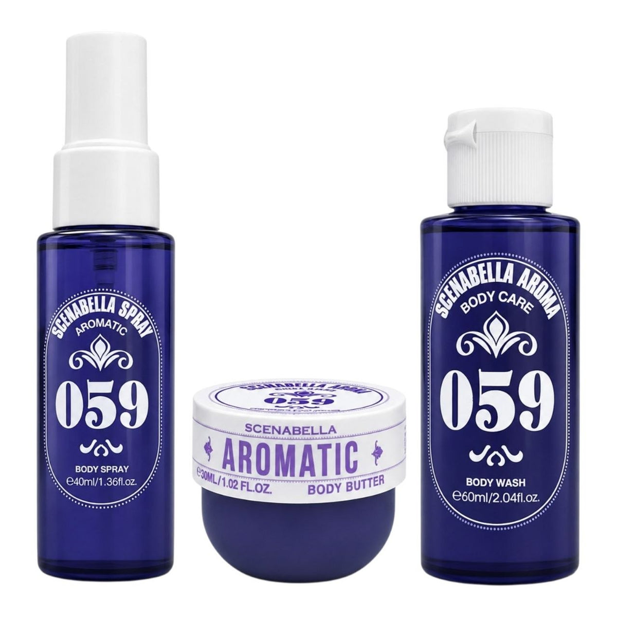 SET SCENABELLA AROMATIC JOURNEY 059 BODY SPRAY 40ML CREMA CORPORAL 30ML GEL DE DUCHA 60ML (M) (AROMA SIMILAR A SOL DE JANEIRO CHEIROSA 59)