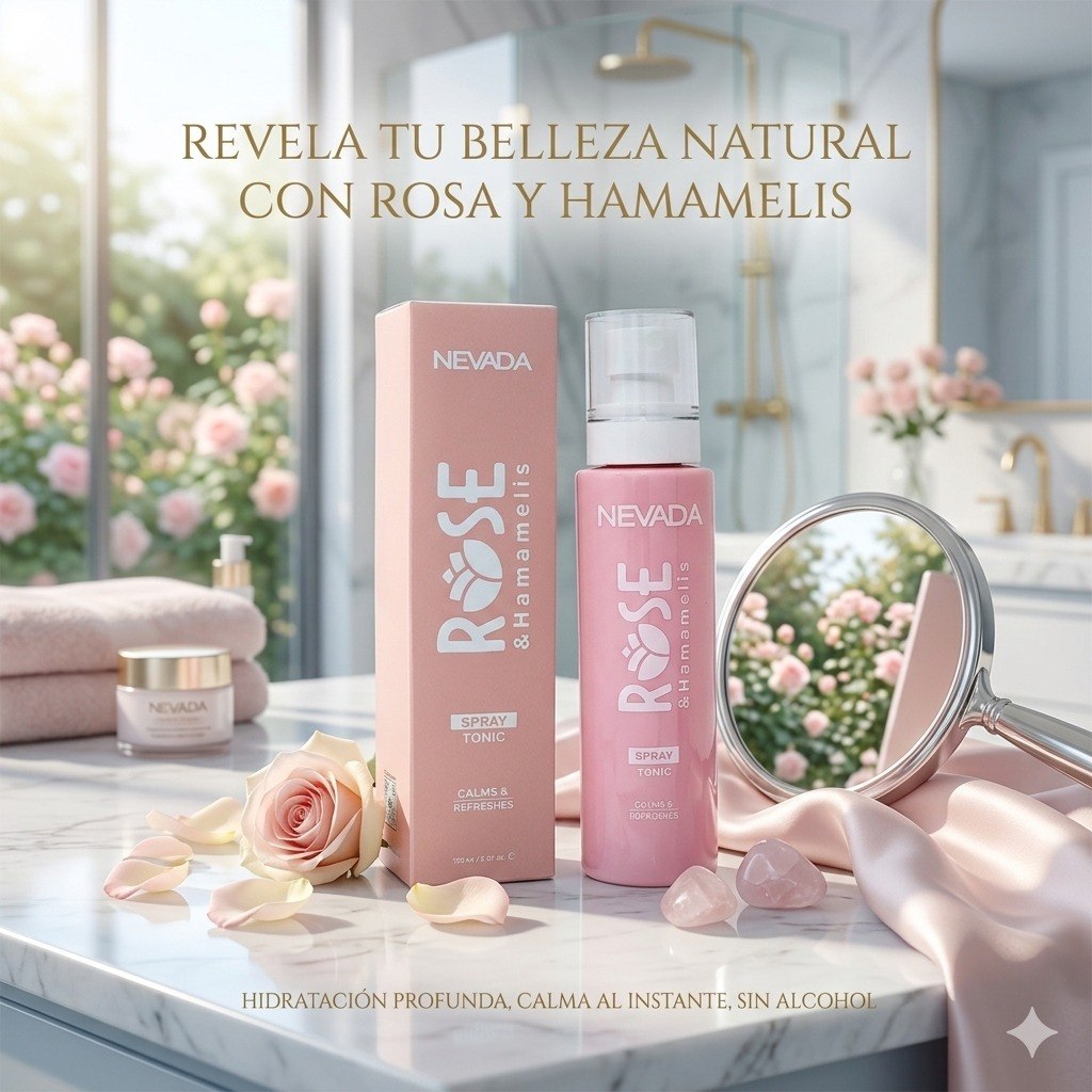 TONICO FACIAL CALMANTE CON EXTRACTO DE ROSAS Y HAMAMELIS NEVADA 150ML