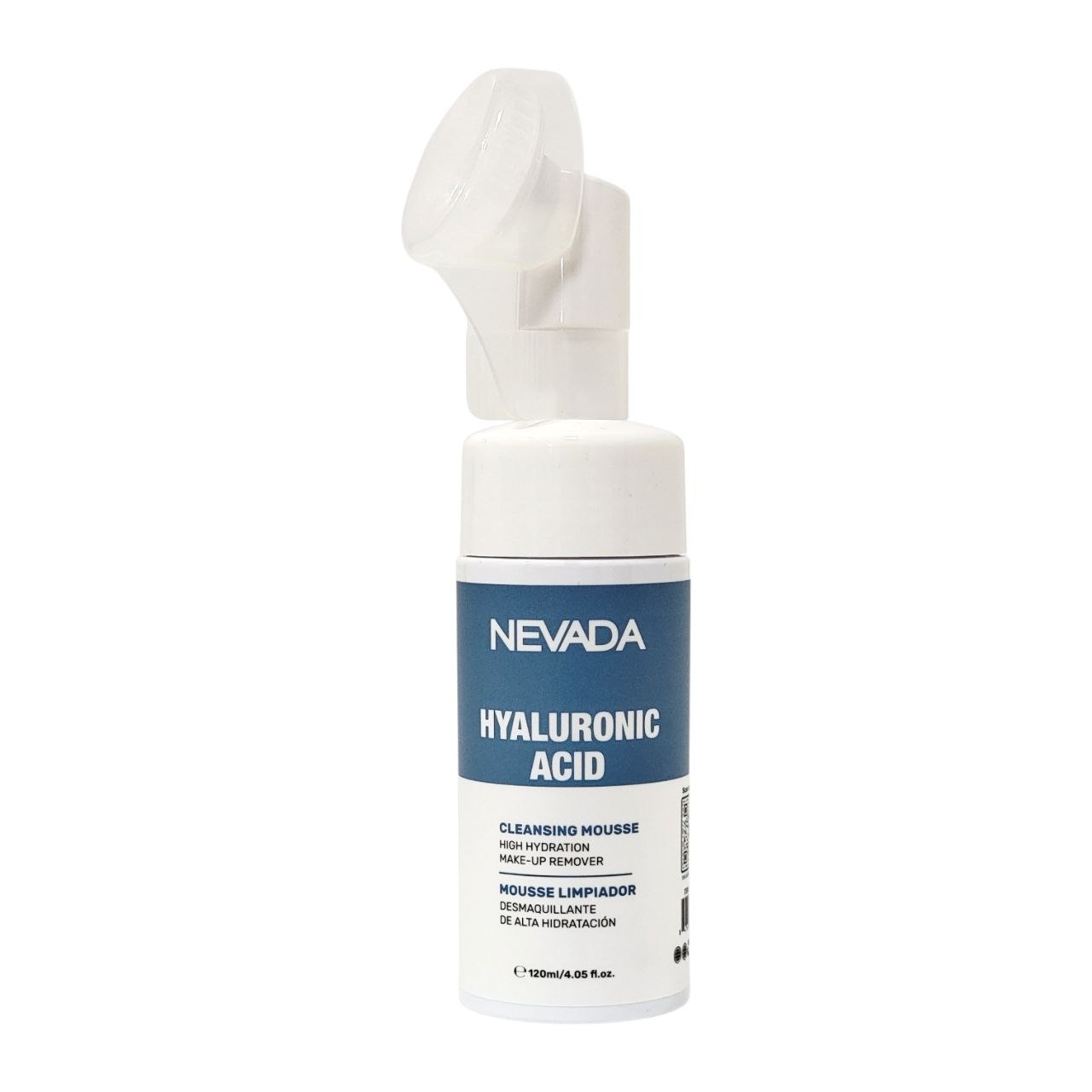 ESPUMA FACIAL LIMPIADORA Y DESMAQUILLANTE CON ACIDO HIALURONICO INCLUYE APLICADOR NEVADA 120ML