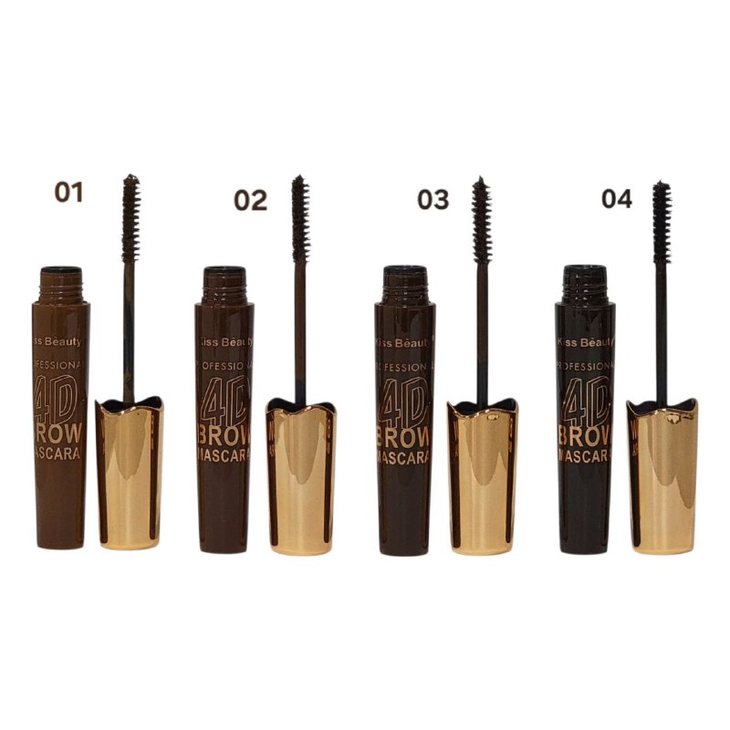 RIMEL PARA CEJAS 4D RESISTENTE AL AGUA KISS BEAUTY 15ML